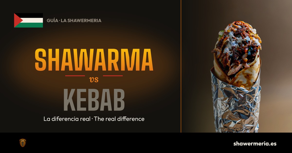 Palestinian shawarma and kebab compared side by side at La Shawermeria, Valencia