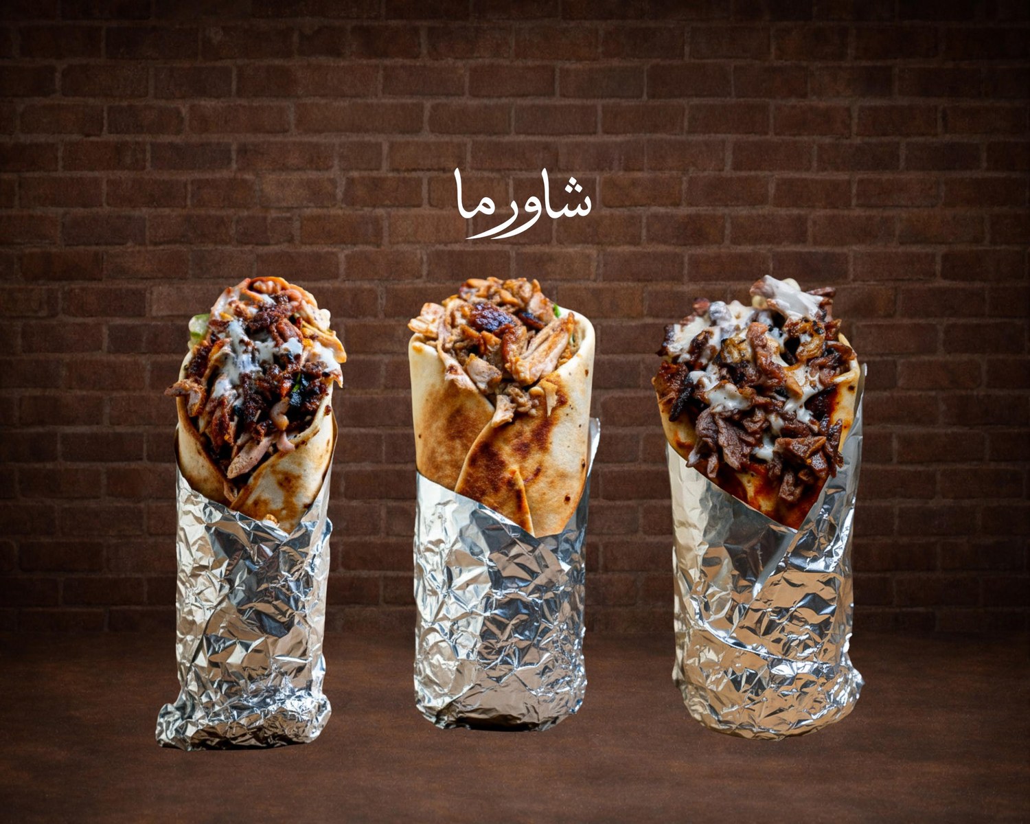 Tres shawarmas La Shawermeria